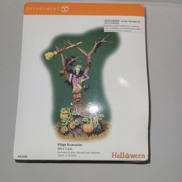 Dept 56 Snow Village Halloween Witch Crash 56-53056 Spinning Head -In Styrofoam - Picture 6 of 6